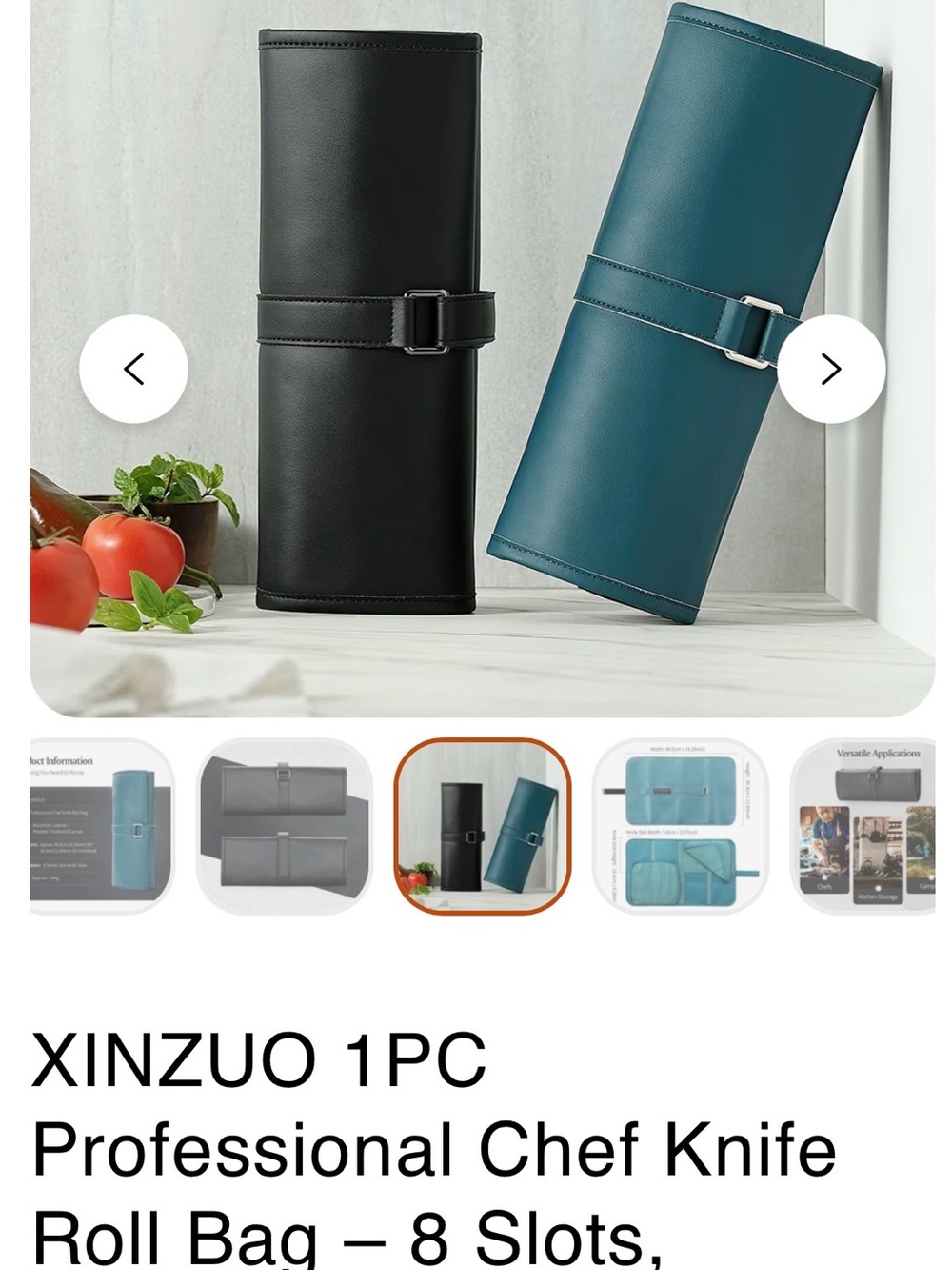XINZUO 1PC
Professional Chef Knife
Roll Bag - 8 Slots, Microfiber Leather- NWT